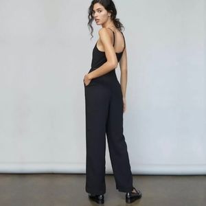 ANTHROPOLOGIE Maeve Magdalena Jumpsuit Adjustable Straps Black 2 NWT